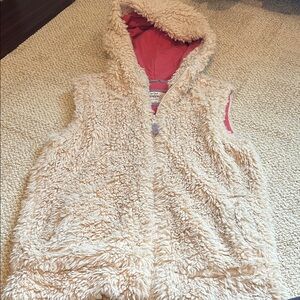 Mini Boden Cream Hooded Kids Vest, size 11-12